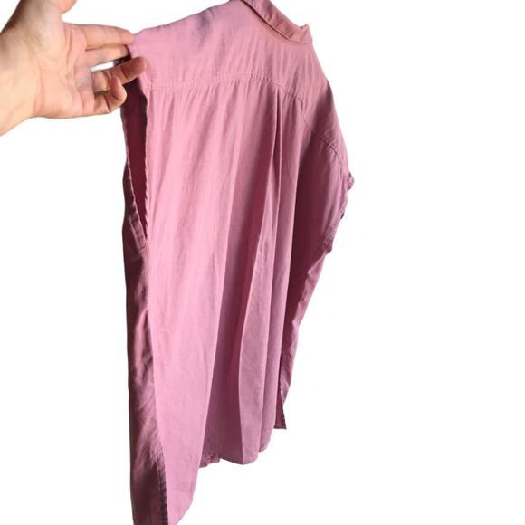 Ellos Rose Colored Linen Blend Summer Button Up Top size 26/28 - Picture 4 of 8